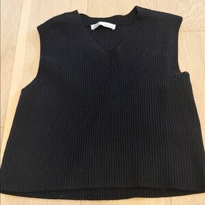 Zara Black V-Neck Sweater Vest